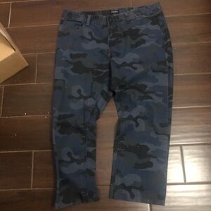 Adam Levine Collection Blue and Black Camo Cargo Pants